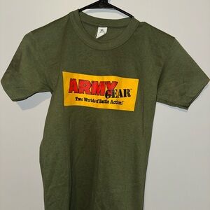 80s Vintage Army Gear Two Worlds of Battle Action T Shirt Kids L